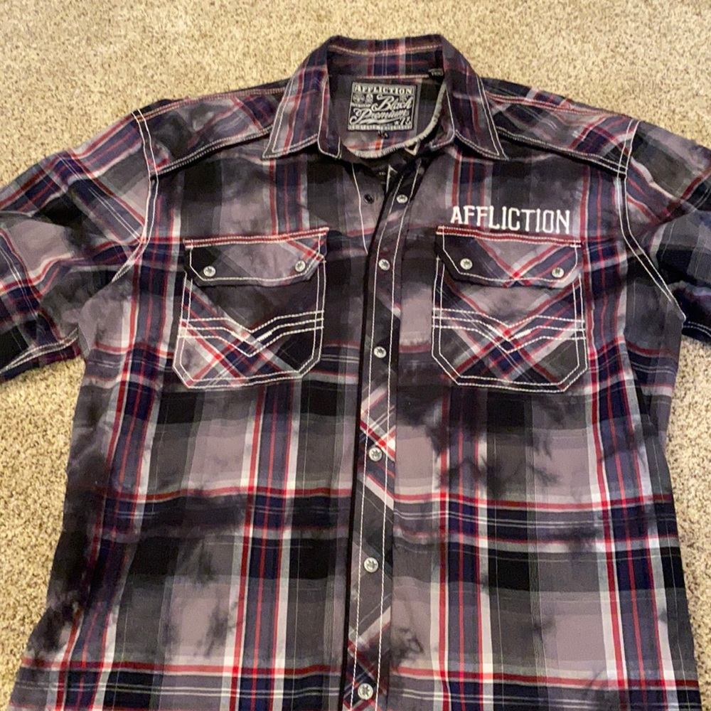 Affliction long sleeve front snap shirt
